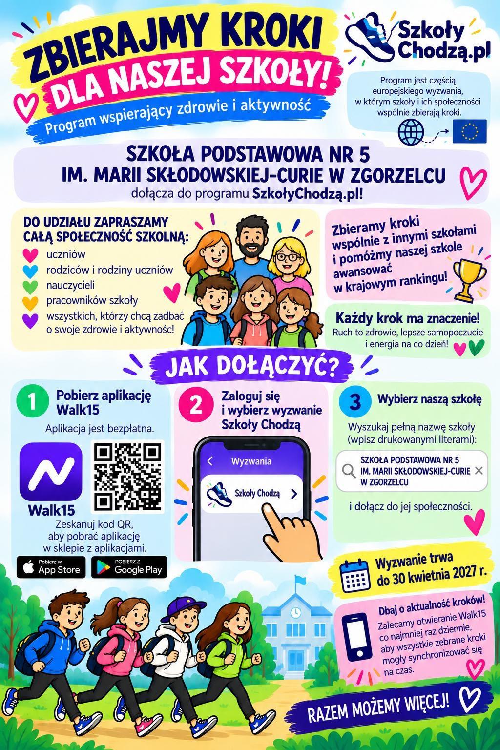 SP5 Zgorzelec startuje wyzwanie kroków – dołącz do programu Szkoły Chodzą