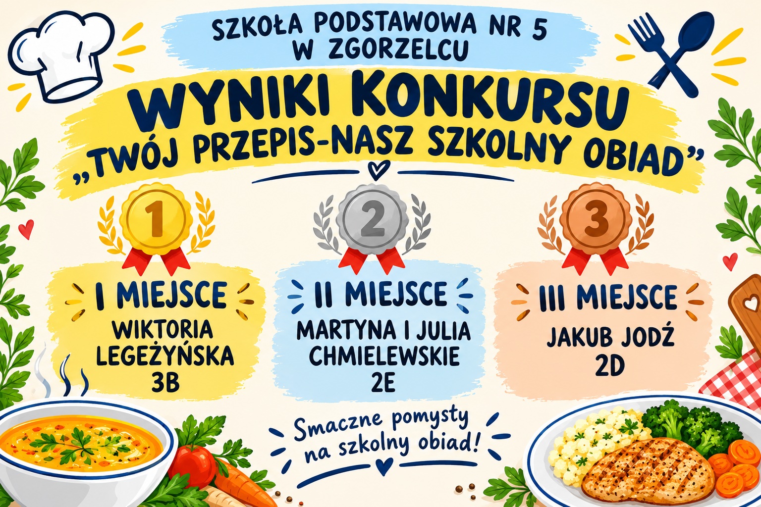 Wyniki konkursu „TWÓJ PRZEPIS- NASZ SZKOLNY OBIAD” w SP 5 w Zgorzelcu
